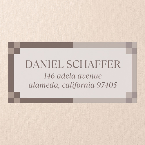 Iconic Frame Address Label, Brown, Address Label, Write Your Own Greeting, Matte, Brown