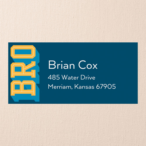 Bro Time Address Label, Blue, Address Label, Matte, Blue