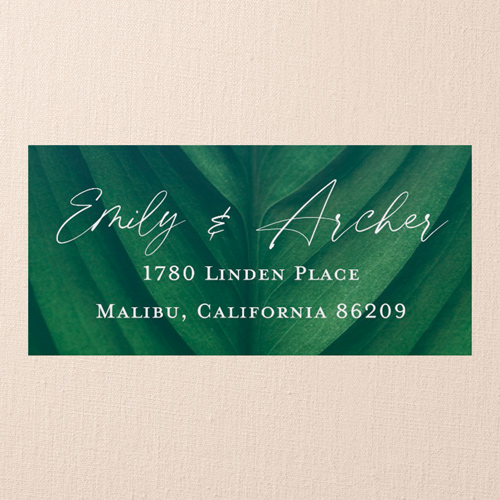 Leafy Lush Wedding Address Label, Green, Address Label, Matte, Dark Green