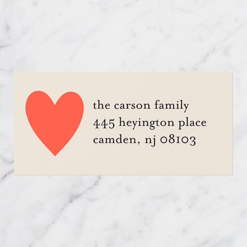 Thankful Heart Address Label, Beige, Address Label, Matte