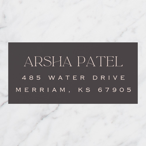 Bold Serif Address Label, Grey, Address Label, Matte