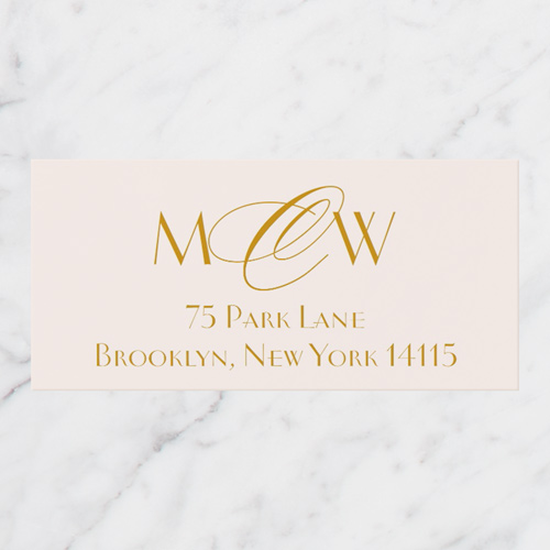 Refined Scrawl Address Label, Beige, Address Label, Matte, Cashmere Pink