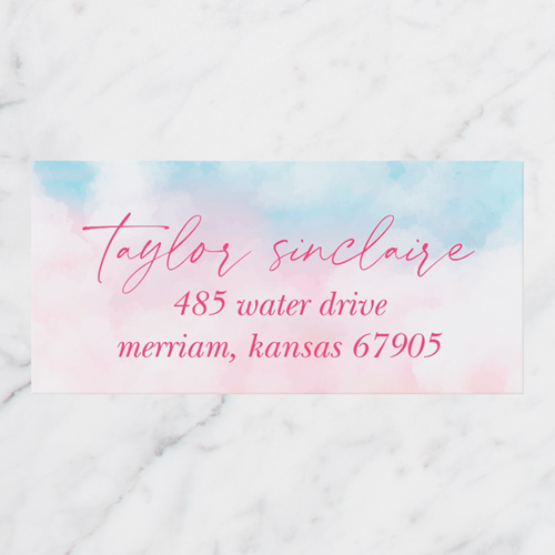 Gentle Clouds Address Label, Pink, Address Label, Matte, Ballet