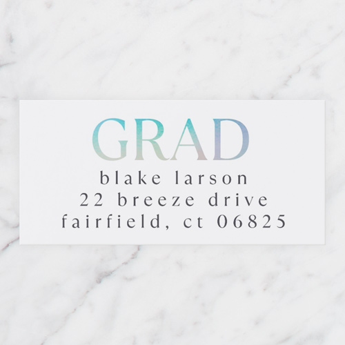 Elaborate Oval Address Label, Grey, Address Label, Matte