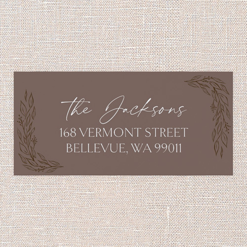 Polished Holly Address Label, Brown, Address Label, Matte, Volcano