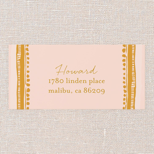 Boho Wrapped Address Label, Yellow, Address Label, Matte