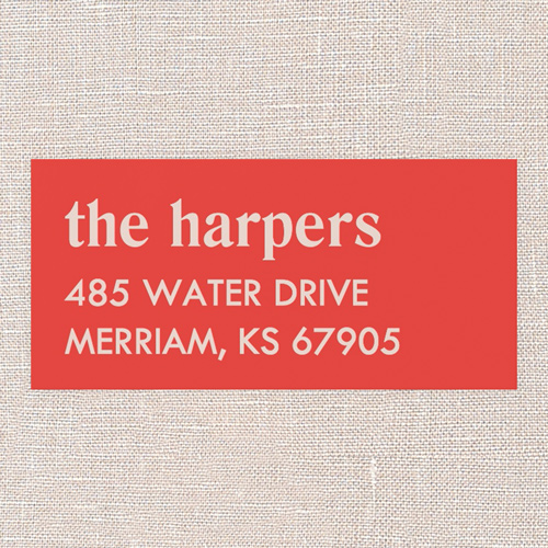 Simple Showcase Address Label, Red, Address Label, Matte