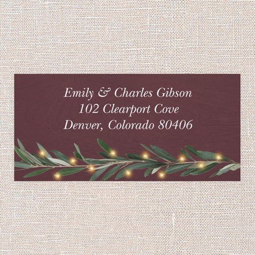 Minimal Botanical Address Label, Purple, Address Label, Matte, Raisin