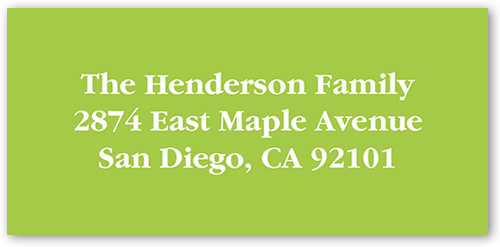 Gallery Greetings Address Label, Green, Matte, Lime