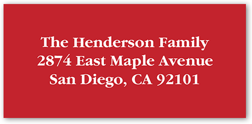 Gallery Greetings Address Label, Red, Matte, Scarlet