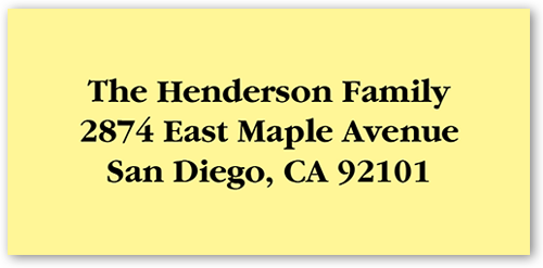 Gallery Greetings Address Label, Yellow, Matte, Buttercup