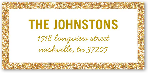 Dazzling Border Address Label, Orange, Matte, Marigold