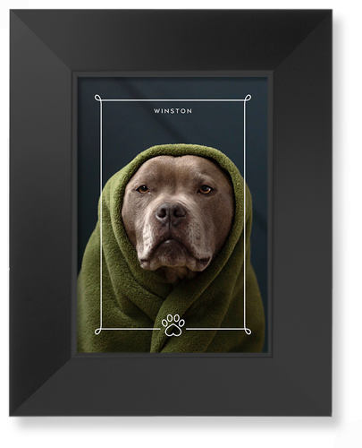 Paw Frame Art Print, Black, Signature Card Stock, 5x7, White