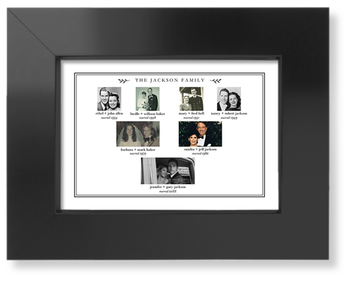 Family Ancestry Art Print, Black, Signature Card Stock, 5x7, White, white