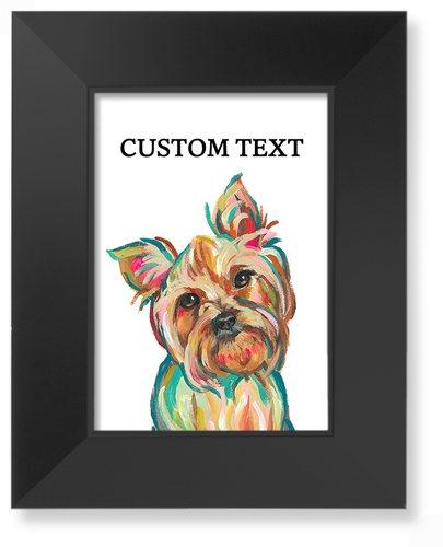 Yorkie Custom Text Art Print, Black, Signature Card Stock, 5x7, Multicolor