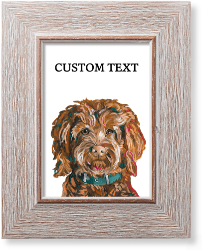 Goldendoodle Custom Text Art Print, Rustic, Signature Card Stock, 5x7, Multicolor