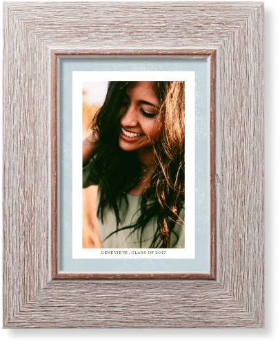 Bold Frame Art Print, Rustic, Signature Card Stock, 5x7, Blue, rain