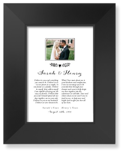 Elegant Wedding Vow Collage Art Print, Black, Signature Card Stock, 5x7, Black