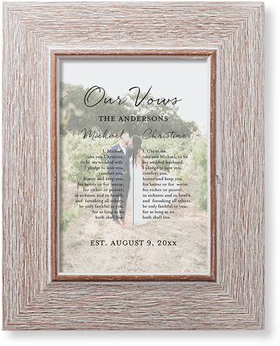 Ingrained Love Vows Art Print, Rustic, Signature Card Stock, 5x7white