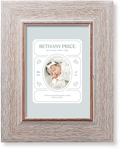 Vintage Stationery Frame Art Print, Rustic, Signature Card Stock, 5x7cedar