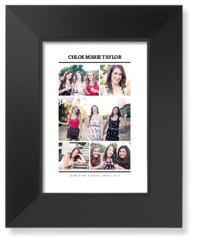 In Between Line Collage Art Print, Black, Signature Card Stock, 5x7white