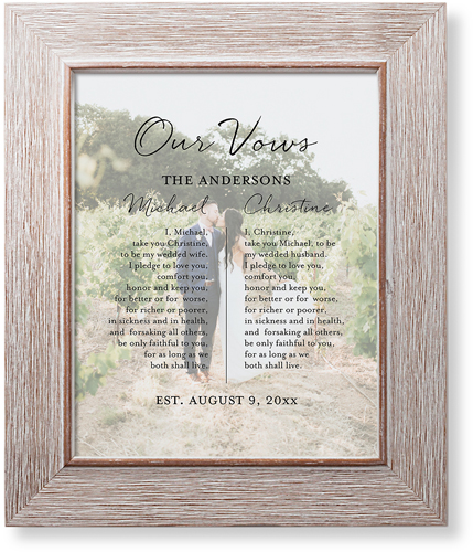 Ingrained Love Vows Art Print, Rustic, Signature Card Stock, 8x10, White