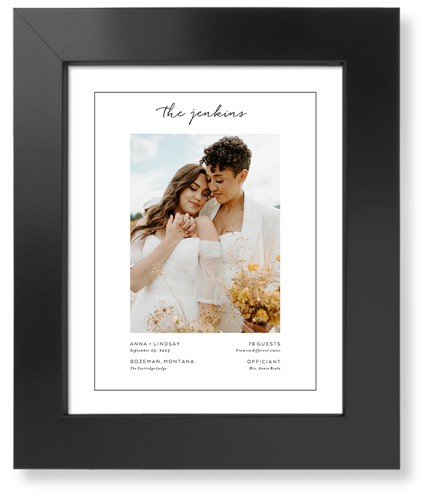 Wedding Moments Art Print, Black, Signature Card Stock, 8x10, White