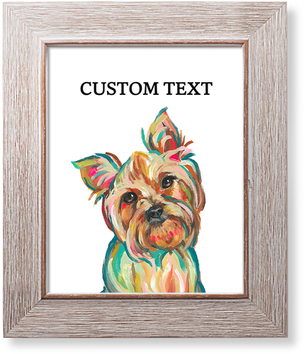 Yorkie Custom Text Art Print, Rustic, Signature Card Stock, 8x10, Multicolor