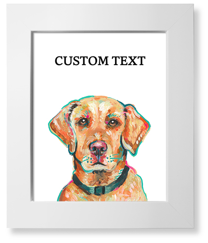 Yellow Lab Custom Text Art Print, White, Signature Card Stock, 8x10, Multicolor