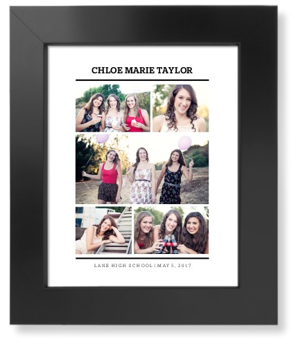 In Between Line Collage Art Print, Black, Signature Card Stock, 8x10, White, white