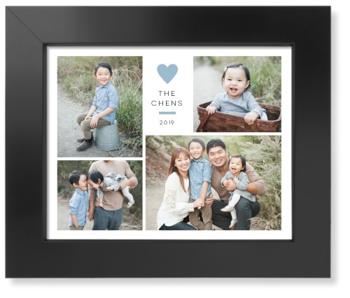 Contemporary Heart Collage Art Print, Black, Signature Card Stock, 8x10, Blue, celeste