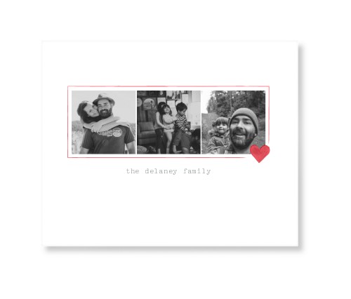 Simple Heart Border Art Print, No Frame, Signature Card Stock, 8x10white