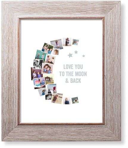 To The Moon Collage Art Print, -Rustic-White-Signature Card Stock-8x10