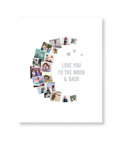 To The Moon Collage Art Print