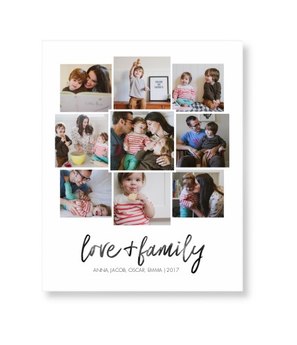 Love and Family Collage Art Print, -No Frame-White-Signature Card Stock-8x10