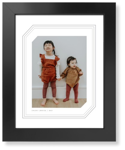 Triple Lines Border Art Print, Black, Signature Card Stock, 11x14, Gray