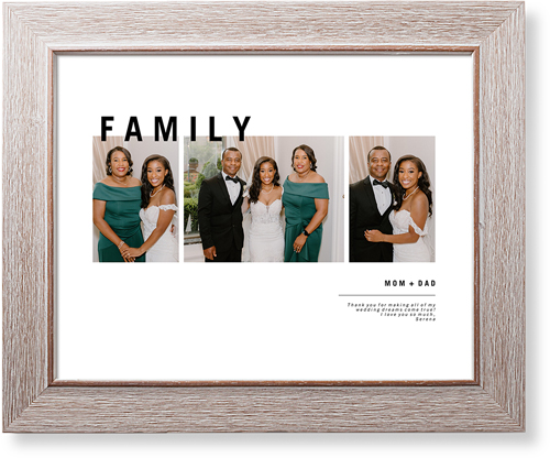 Modern and Minimal Family Art Print, Rustic, Signature Card Stock, 11x14, White, white