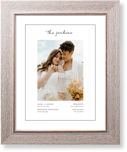 Wedding Moments Art Print, Rustic, Signature Card Stock, 11x14, White