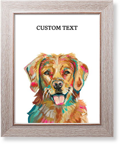 Golden Retriever Custom Text Art Print, Rustic, Signature Card Stock, 11x14, Multicolor