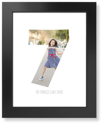 Photo Number Art Print, Black, Signature Card Stock, 11x14, White