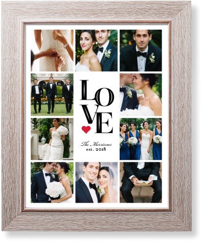 Stacked Love Art Print, Rustic, Signature Card Stock, 11x14, White
