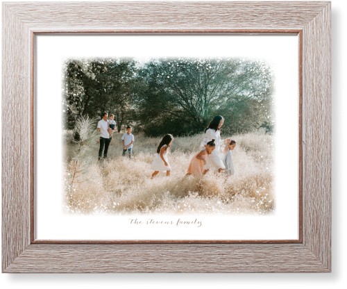 Bokeh Border Art Print, Rustic, Signature Card Stock, 11x14, White