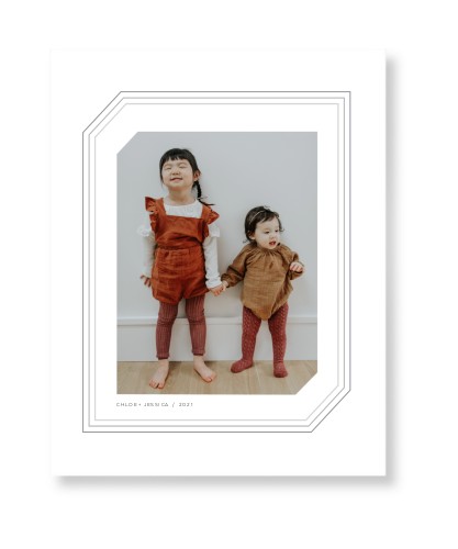 Triple Lines Border Art Print, No Frame, Signature Card Stock, 11x14silver