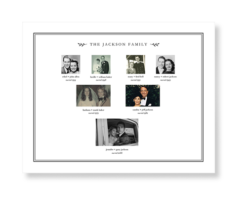 Family Ancestry Art Print, -No Frame-White-Signature Card Stock-11x14