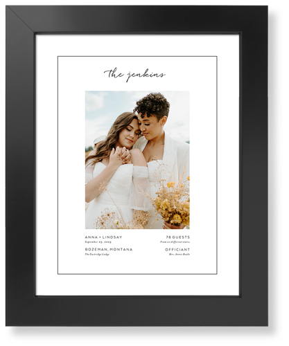 Wedding Moments Art Print, Black, White, Signature Card Stock, 11x14