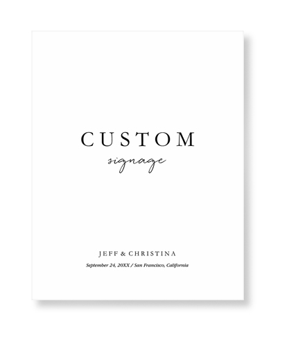 Custom Wedding Signage Art Print, No Frame, Signature Card Stock, 11x14multi