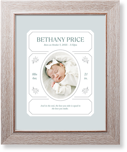 Vintage Stationery Frame Art Print, Rustic, Signature Card Stock, 11x14cedar