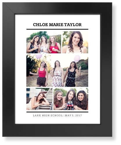 In Between Line Collage Art Print, Black, Signature Card Stock, 11x14white