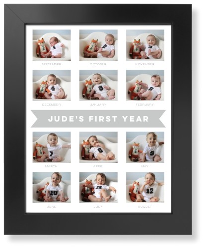A Year in Summary Art Print, -Black-White-Signature Card Stock-11x14