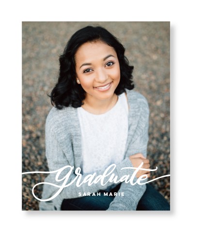 Graduation Script Art Print, -No Frame-White-Signature Card Stock-11x14